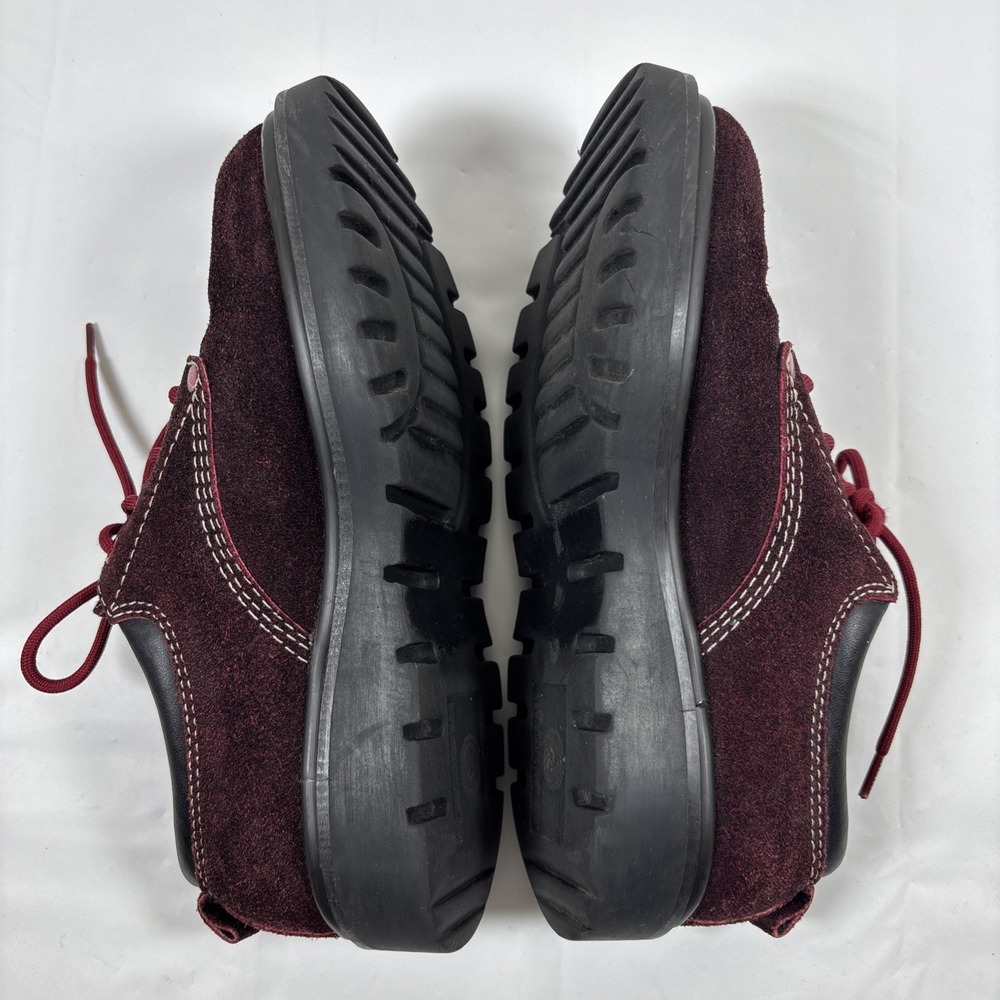 Vintage Arizona Womens 8M Retro 90s Y2K Oxford Burgundy Suede Shoes Chunky RARE - Picture 6 of 11